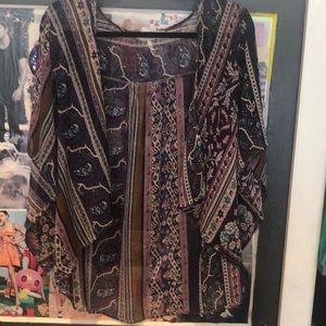 Purple printed kimono - short length